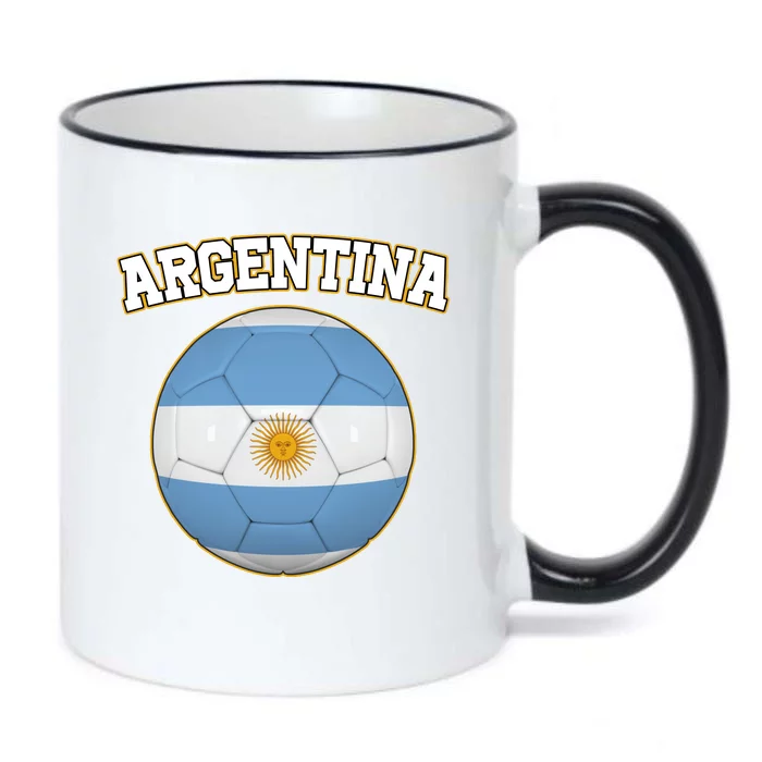 Argentina Team Flag Soccer Ball World Cup Black Color Changing Mug