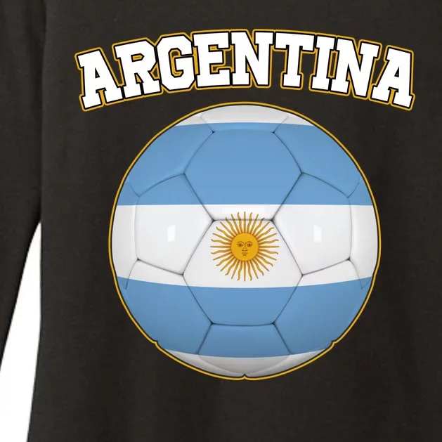 Argentina Team Flag Soccer Ball World Cup Womens CVC Long Sleeve Shirt