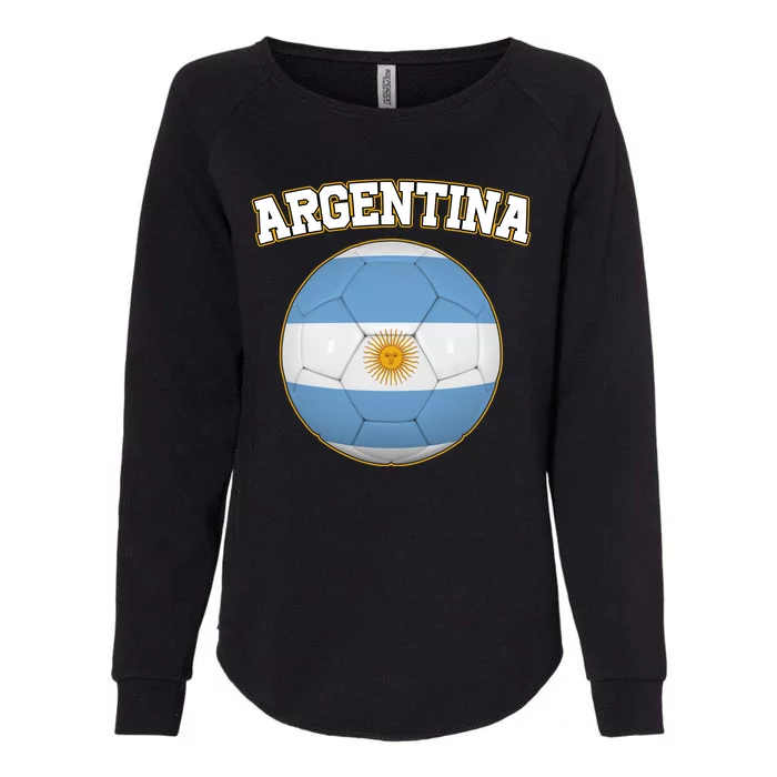 Argentina Team Flag Soccer Ball World Cup Womens California Wash Sweatshirt