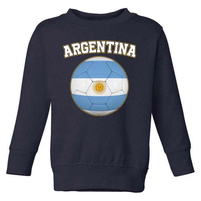 Argentina Team Flag Soccer Ball World Cup Toddler Sweatshirt