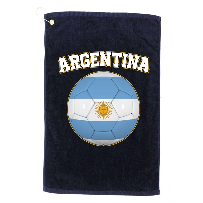 Argentina Team Flag Soccer Ball World Cup Platinum Collection Golf Towel