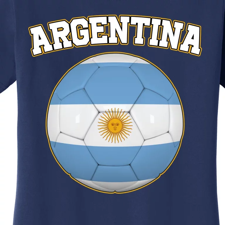 Argentina Team Flag Soccer Ball World Cup Women's T-Shirt