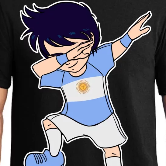 Argentinian Dabbing Soccer Boy Argentina Pajama Set