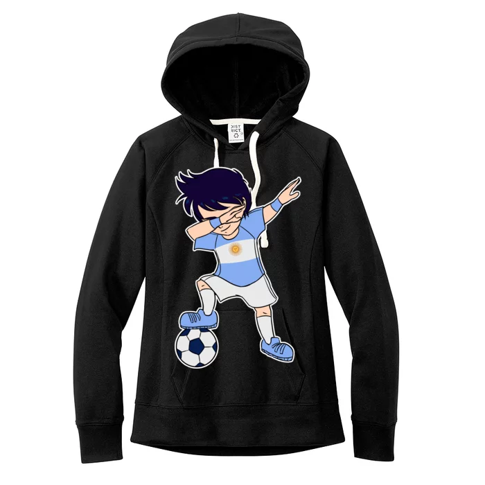 Argentinian Dabbing Soccer Boy Argentina Women's Fleece Hoodie