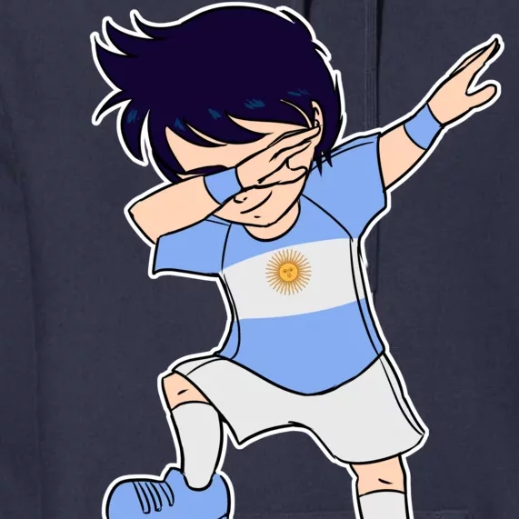 Argentinian Dabbing Soccer Boy Argentina Premium Hoodie