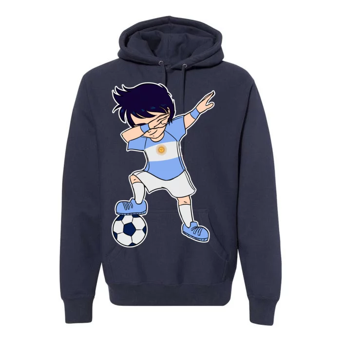 Argentinian Dabbing Soccer Boy Argentina Premium Hoodie