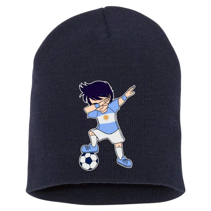 Argentinian Dabbing Soccer Boy Argentina Short Acrylic Beanie