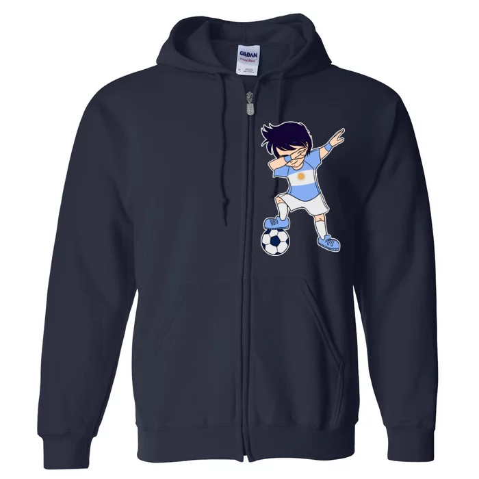 Argentinian Dabbing Soccer Boy Argentina Full Zip Hoodie