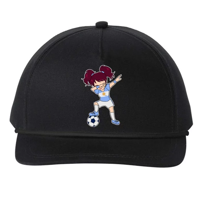 Argentinian Dabbing Soccer Gril Argentina Snapback Five-Panel Rope Hat