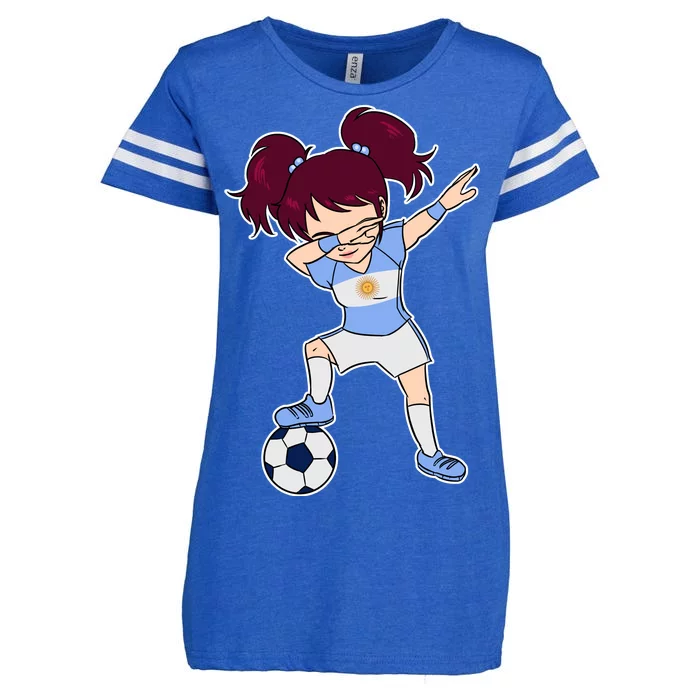 Argentinian Dabbing Soccer Gril Argentina Enza Ladies Jersey Football T-Shirt