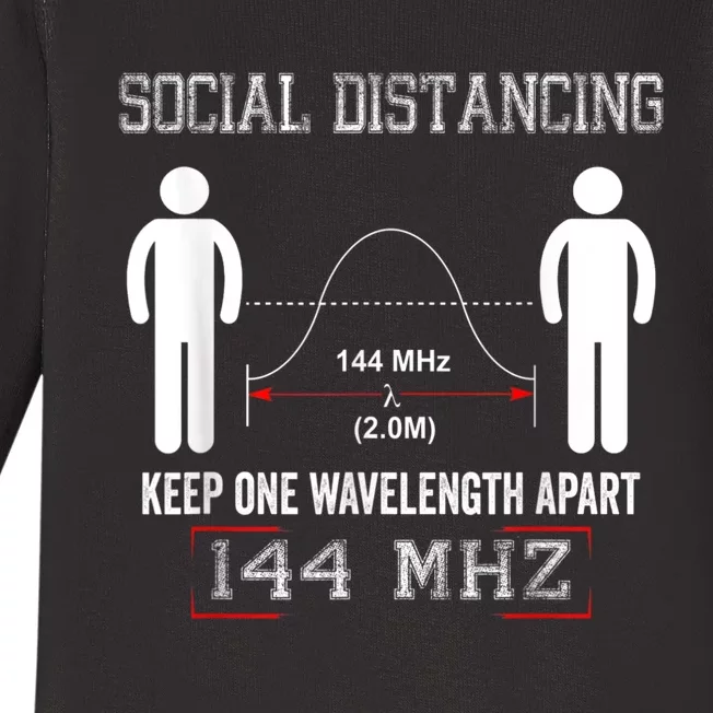 Amateur Radio Ham Social Distancing Ham Radio Operator Baby Long Sleeve Bodysuit