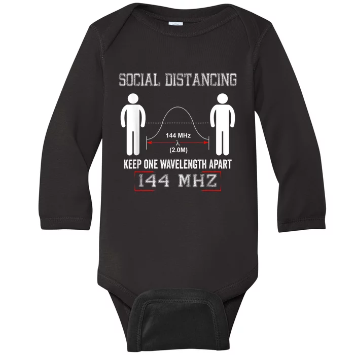 Amateur Radio Ham Social Distancing Ham Radio Operator Baby Long Sleeve Bodysuit