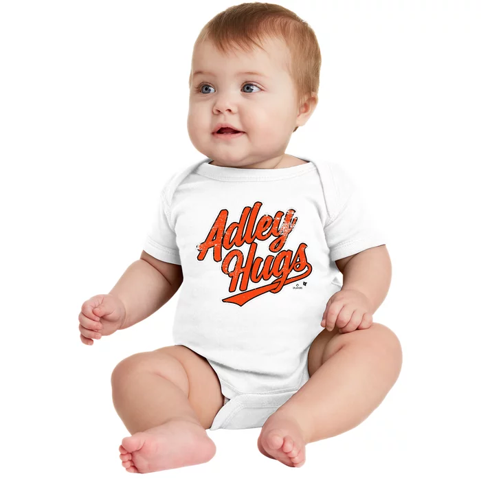 A.D.L.E.Y R.U.T.S.C.H.M.A.N Hug Script Baltimore Baseball Baby Bodysuit