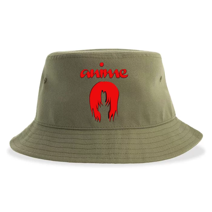 Anime 'Red Hair' Cool Manga Japanese Animation Sustainable Bucket Hat