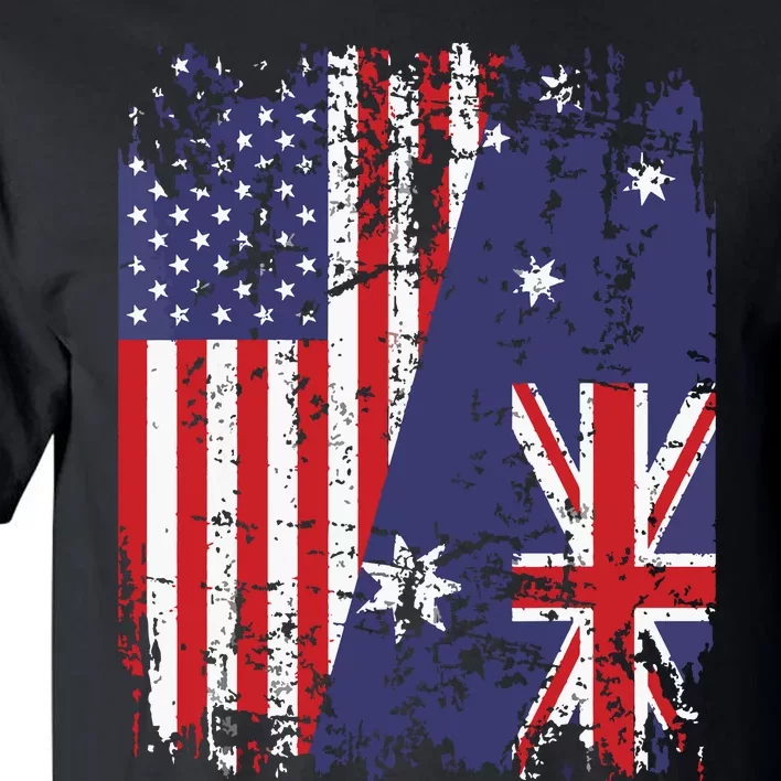 AUSTRALIAN ROOTS Half American Flag AUSTRALIA Tall T-Shirt