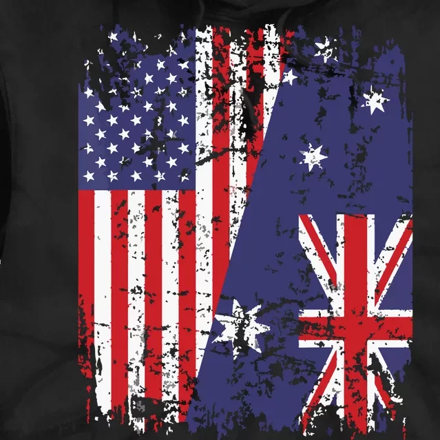 AUSTRALIAN ROOTS Half American Flag AUSTRALIA Tie Dye Hoodie