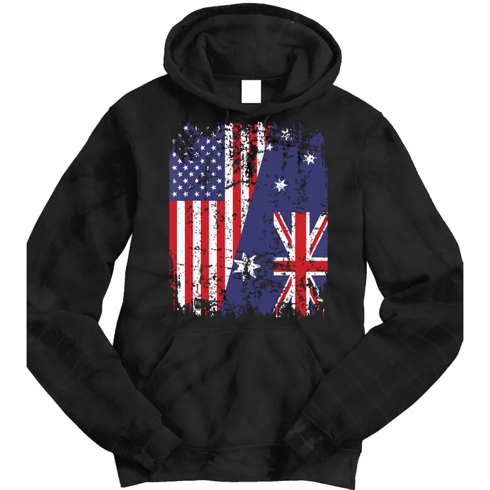 AUSTRALIAN ROOTS Half American Flag AUSTRALIA Tie Dye Hoodie