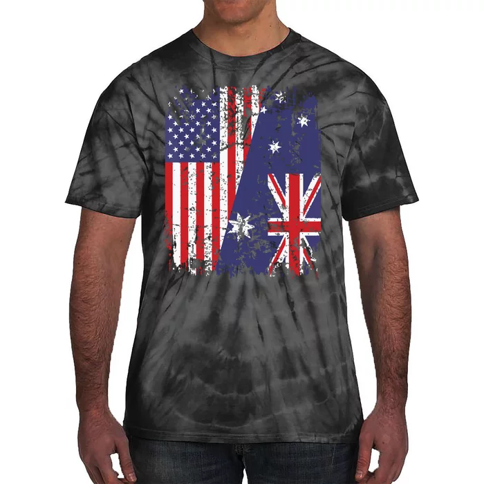 AUSTRALIAN ROOTS Half American Flag AUSTRALIA Tie-Dye T-Shirt