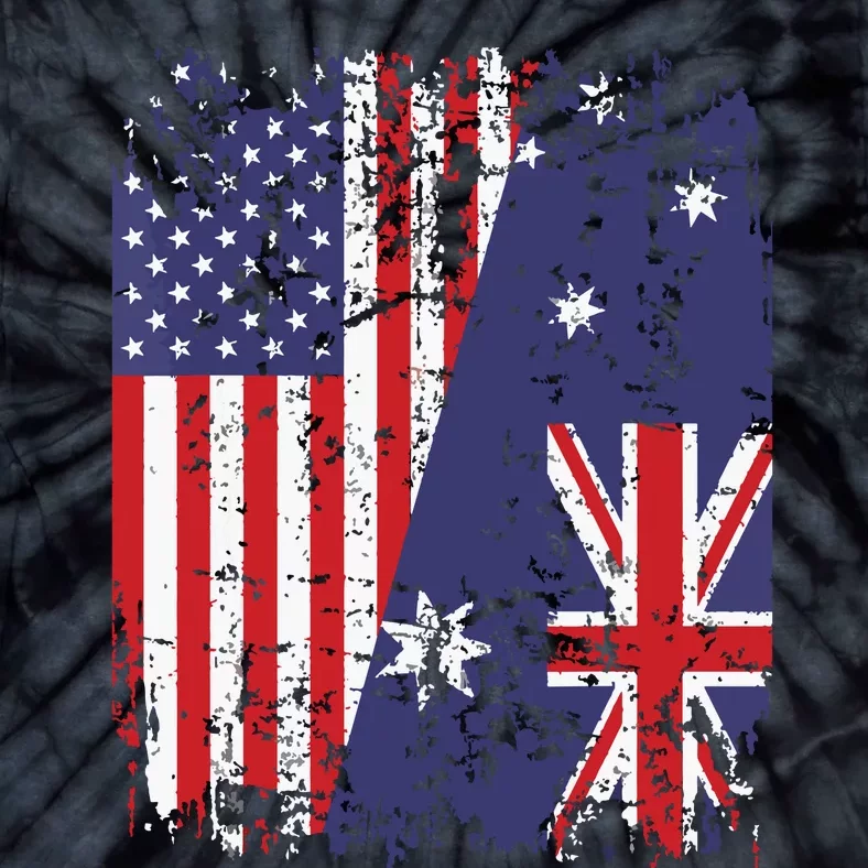 AUSTRALIAN ROOTS Half American Flag AUSTRALIA Tie-Dye T-Shirt