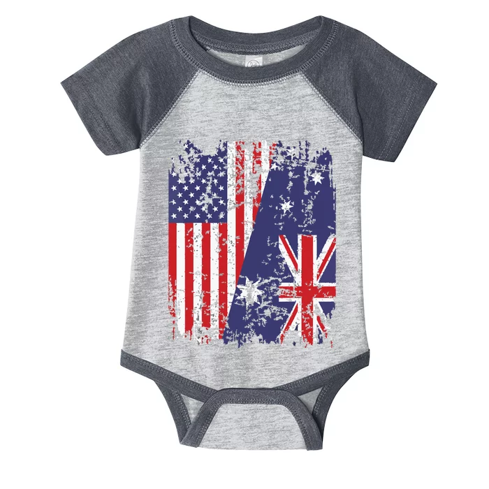 AUSTRALIAN ROOTS Half American Flag AUSTRALIA Infant Baby Jersey Bodysuit