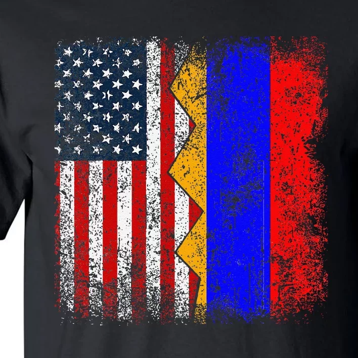 Armenian Roots Half American Flag America Armenia Flags Tall T-Shirt