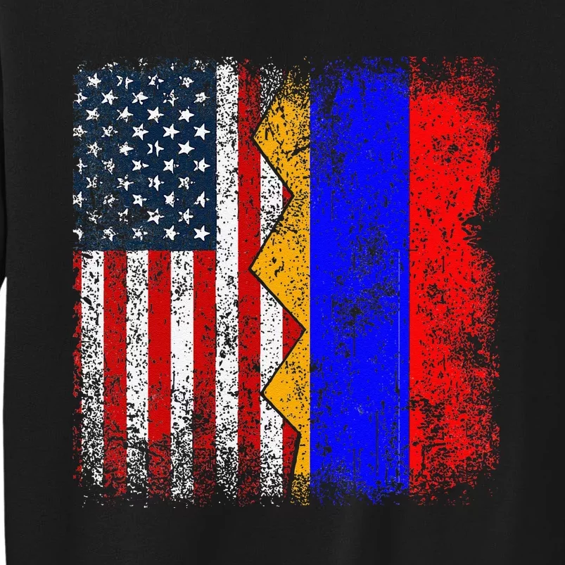 Armenian Roots Half American Flag America Armenia Flags Tall Sweatshirt