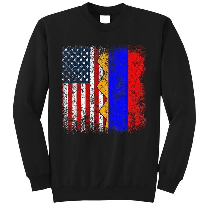 Armenian Roots Half American Flag America Armenia Flags Tall Sweatshirt