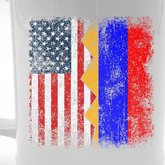 Armenian Roots Half American Flag America Armenia Flags Front & Back Beer Stein