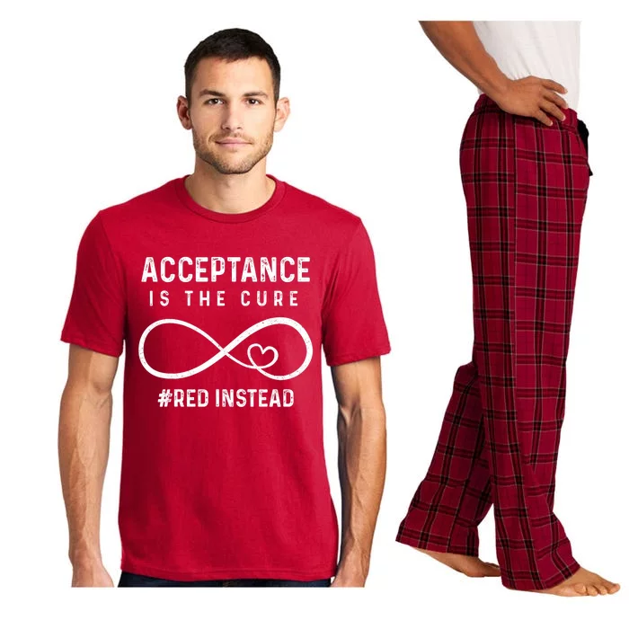 Autism Red Instead Acceptance Is The Cure Red Instead Pajama Set