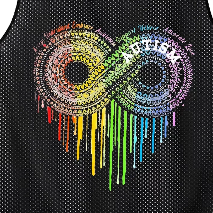 Autism Rainbow Infinity Symbol Asd Awareness Mesh Reversible Basketball Jersey Tank