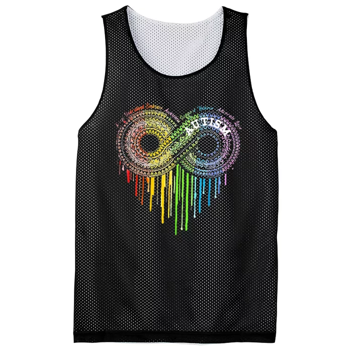 Autism Rainbow Infinity Symbol Asd Awareness Mesh Reversible Basketball Jersey Tank