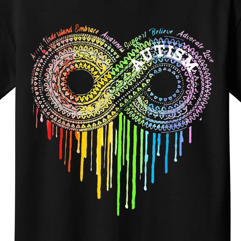 Autism Rainbow Infinity Symbol Asd Awareness Kids T-Shirt