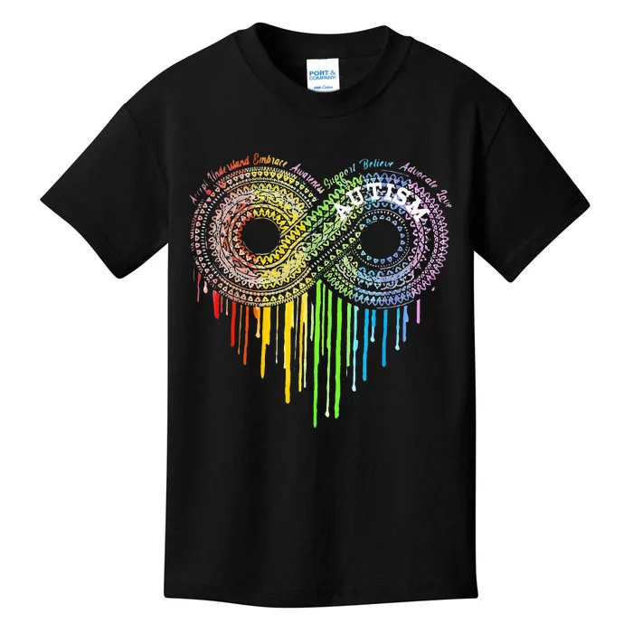 Autism Rainbow Infinity Symbol Asd Awareness Kids T-Shirt