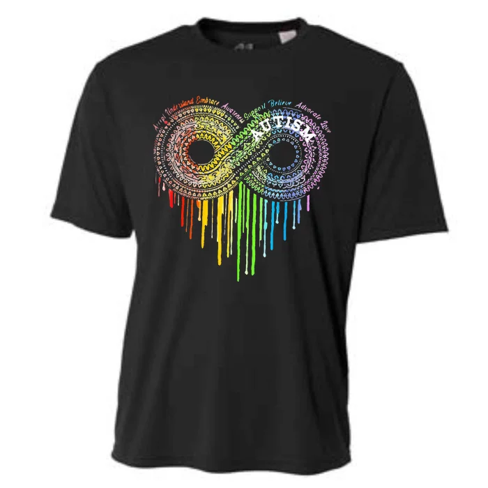 Autism Rainbow Infinity Symbol Asd Awareness Cooling Performance Crew T-Shirt