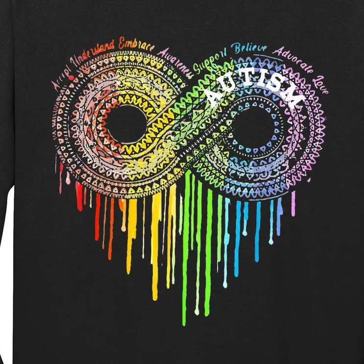 Autism Rainbow Infinity Symbol Asd Awareness Long Sleeve Shirt