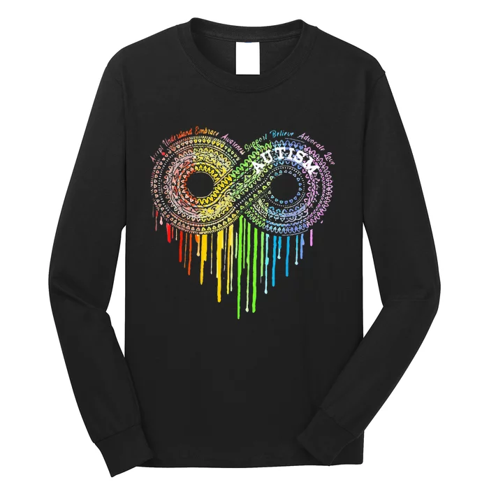 Autism Rainbow Infinity Symbol Asd Awareness Long Sleeve Shirt