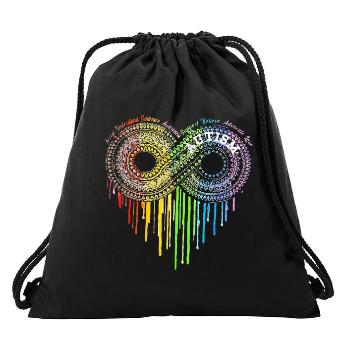 Autism Rainbow Infinity Symbol Asd Awareness Drawstring Bag