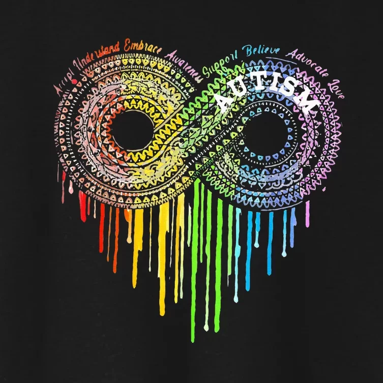 Autism Rainbow Infinity Symbol Asd Awareness Women's Crop Top Tee