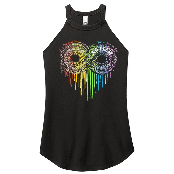 Autism Rainbow Infinity Symbol Asd Awareness Women’s Perfect Tri Rocker Tank