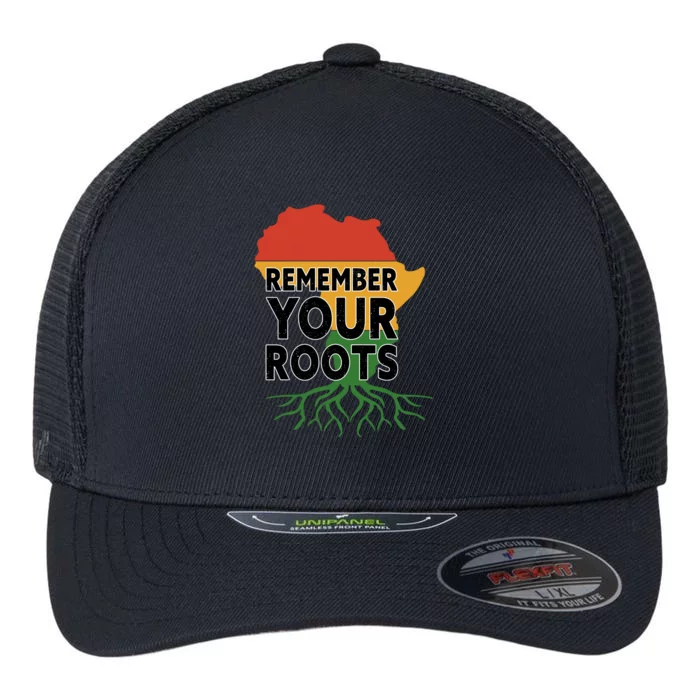 African Roots I'm Black History Melanin African American Flexfit Unipanel Trucker Cap