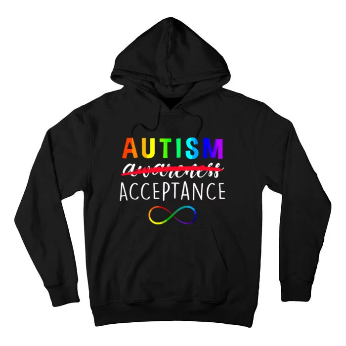 Autism Red Instead Acceptance Not Awareness Tall Hoodie