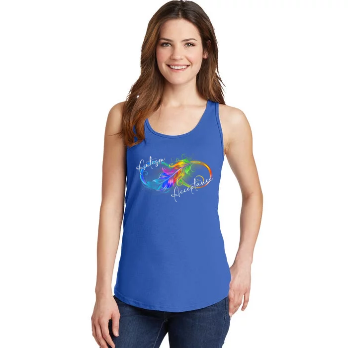 Autism Red Instead Infinity Symbol Autistic Acceptance Ladies Essential Tank