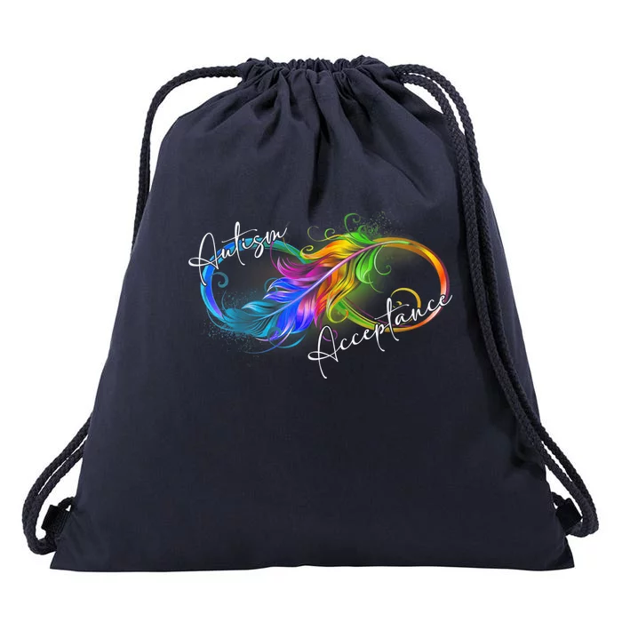 Autism Red Instead Infinity Symbol Autistic Acceptance Drawstring Bag