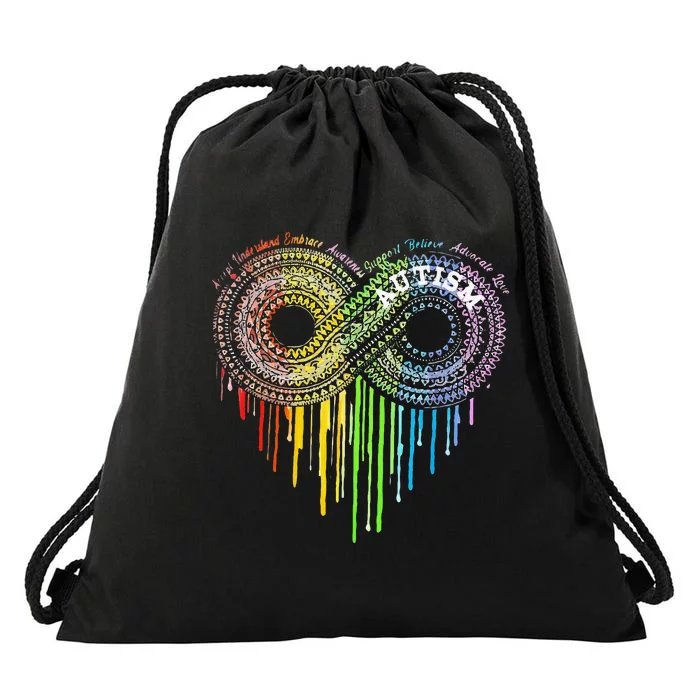 Autism Rainbow Infinity Symbol Asd Awareness Drawstring Bag