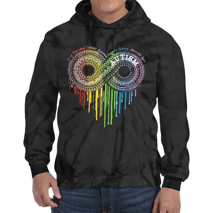 Autism Rainbow Infinity Symbol Asd Awareness Tie Dye Hoodie