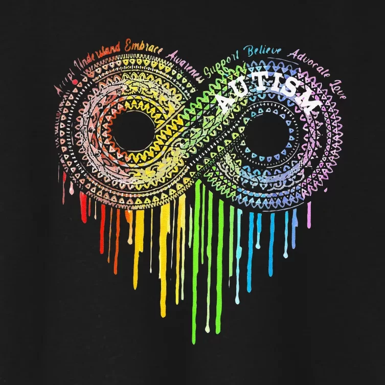 Autism Rainbow Infinity Symbol Asd Awareness Women's Crop Top Tee