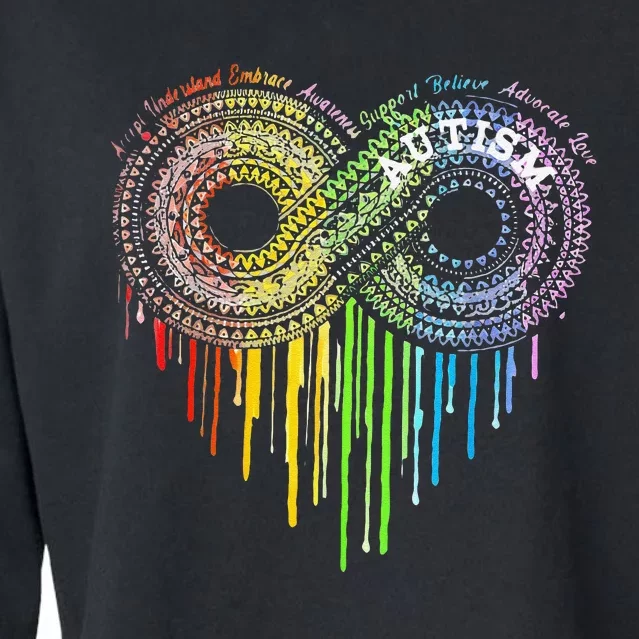 Autism Rainbow Infinity Symbol Asd Awareness Cropped Pullover Crew