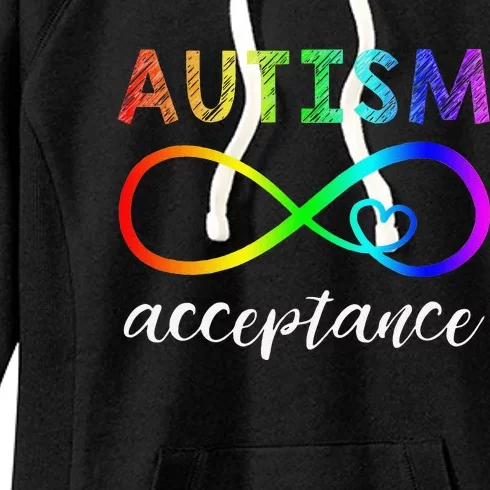 Autism Red Instead Inifinity Acceptance Women's Fleece Hoodie