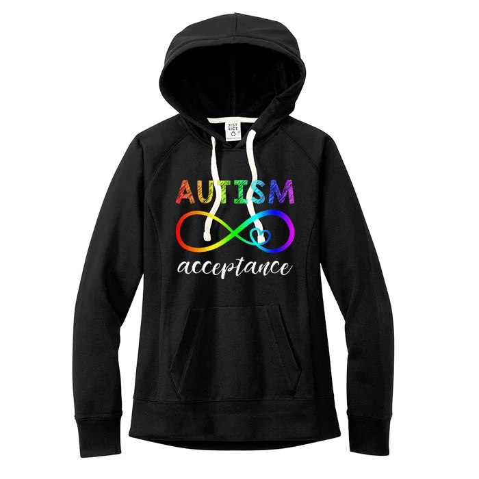 Autism Red Instead Inifinity Acceptance Women's Fleece Hoodie