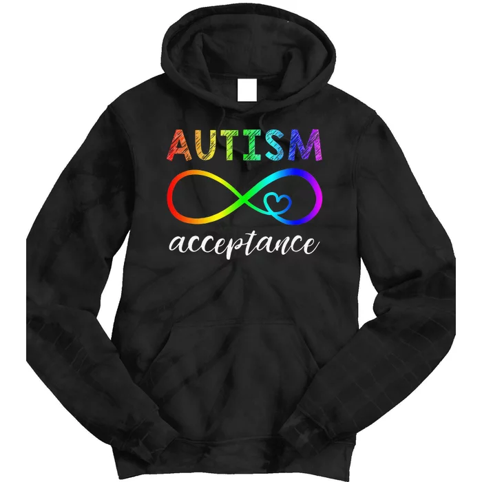 Autism Red Instead Inifinity Acceptance Tie Dye Hoodie